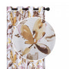 Printed Faux Silk Panel Golden Brown Floral 84\" - Set of 2