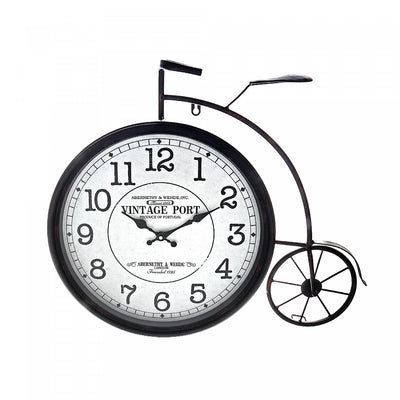 Metal Black Bicycle Clock|Horloge en métal noir en forme de bicyclette