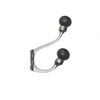Iron Hook with Ceramic Black Knob Nickel - Set of 4 Hooks