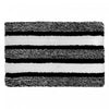 Microfibre Striped Bathmat Black 20 x 32