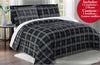 Grey Plaid 3-Piece Queen Comforter Set - Grey