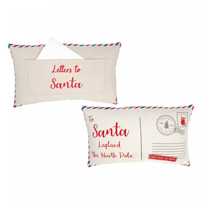 To Santa Postcard/Letters Cushion - Set of 2|Coussin carte postale « To Santa » et « Letters to Santa » - ensemble de 2
