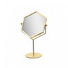 Hexagon Mirror on Pedestal Gold Bath Accessories