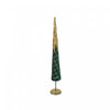 Green Velvet Standing Cone Tree with Gold Tip L Christmas Tree