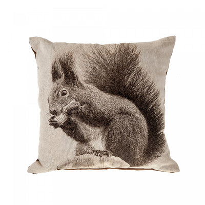 Woven Rustic Squirrel Cushion - Set of 2|Coussin tissé orné d’un écureuil rustique - ensemble de 2