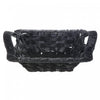 Black Weave Basket with Handle Square 13 x 11 - Set of 2 Storage