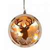 LED Wooden Round Shape Cut out Ornament - Set of 6 Christmas Ornaments