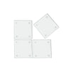 4 Pc Square Glass Coasters Clear