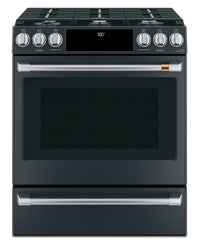 Cafe 5.6 Cu. Ft. Smart Gas Range with True European Convection and Self Clean Racks - Matte Black - …