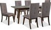 Chelsea 7pc Dining Set with Table & 6 Brown Chairs, 60\"W - Walnut Brown