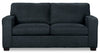 Made in Canada Fiona 58\" Chenille Fabric Twin-Size Sofa Bed with Track Arms - Navy Blue