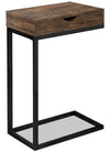 Harper 15.75\" Modern Chairside Table with Storage - Brown with Black Metal Legs