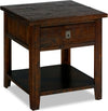 Konagrove 24\" Rustic End Table with Storage and Shelf - Dark Brown  Wood