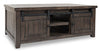 Madison 50\" Rustic Coffee Table With Storage, Shelf and Casters - Grey Brown Wood