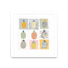 \"Nine Pineapples\" Matted and Framed White 30x30 Wall Art