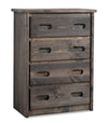 Piper 4-Drawer Bedroom Chest for Kids, 32.5\"W, Solid Pine Wood - Driftwood Grey