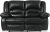 Toreno 64\" Genuine Leather Power Reclining Loveseat - Black