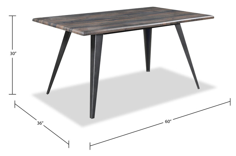 Amos Dining Table, Metal, 60\"W - Grey