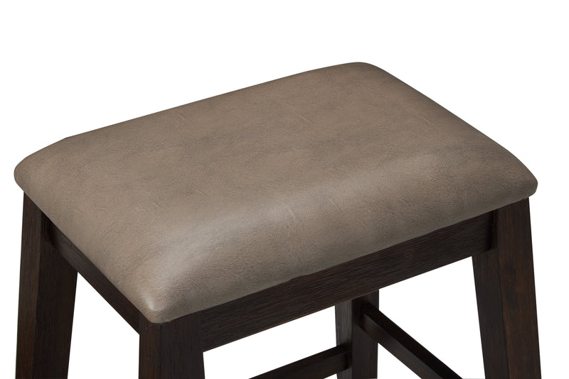 Astoria Counter-Height Stool with Vegan Leather Fabric - Brown & Grey