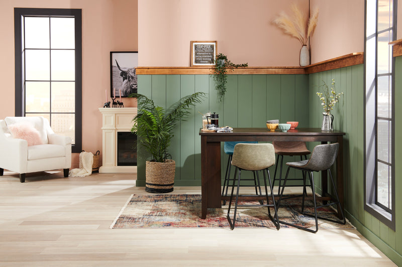 Astoria Counter-Height Dining Table with Built-in Shelves, 60\"W - Brown