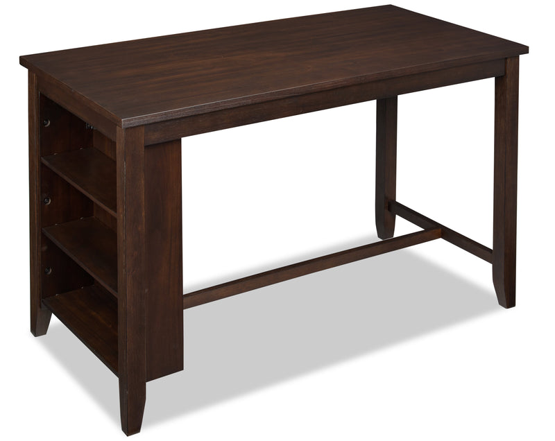 Astoria Counter-Height Dining Table with Built-in Shelves, 60\"W - Brown