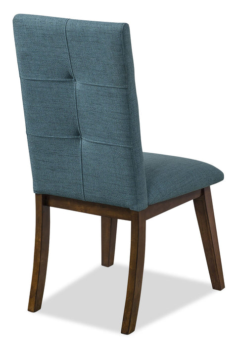 Chelsea Dining Chair with Linen-Look Fabric - Aqua Blue