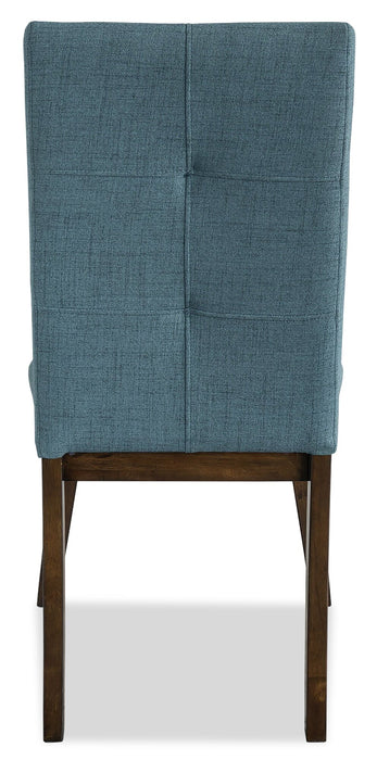 Chelsea Dining Chair with Linen-Look Fabric - Aqua Blue