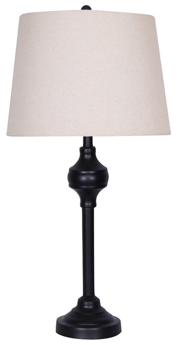 Ciara Traditional Matte Black 3-Piece Set, Floor and Two Table Lamps