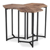 Cleo 15.7\" 3-Pack Chairside Table Package - Brown with Black Metal Legs