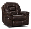 Leo 41\" Leather-Look Fabric Power Reclining Chair - Walnut Brown