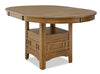Dena Dining Table with 42-60\"W Extension, Round - Oak Brown
