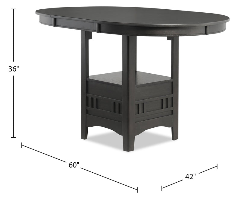 Dena Counter-Height Dining Table with 42-60\"W Extension, Round  - Grey