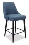 Eden Counter-Height Stool with Linen-Look Fabric, 25\"H, Metal - Blue