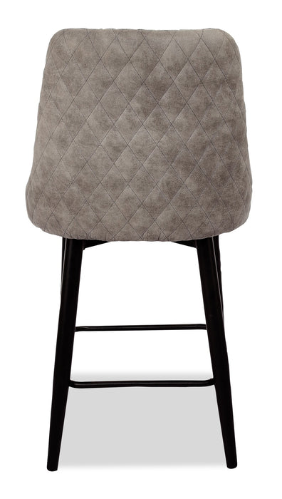 Eden Counter-Height Stool with Linen-Look Fabric, Metal - Grey