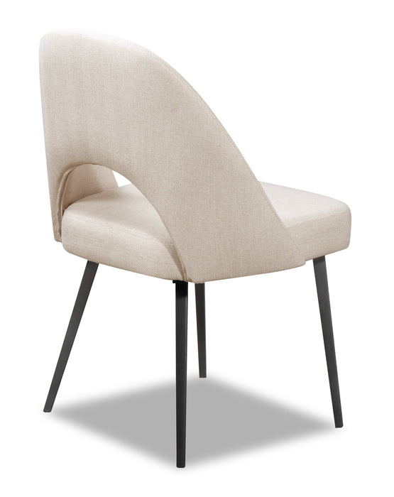 Elijah Dining Chair with Linen-Look Fabric, Metal - Taupe