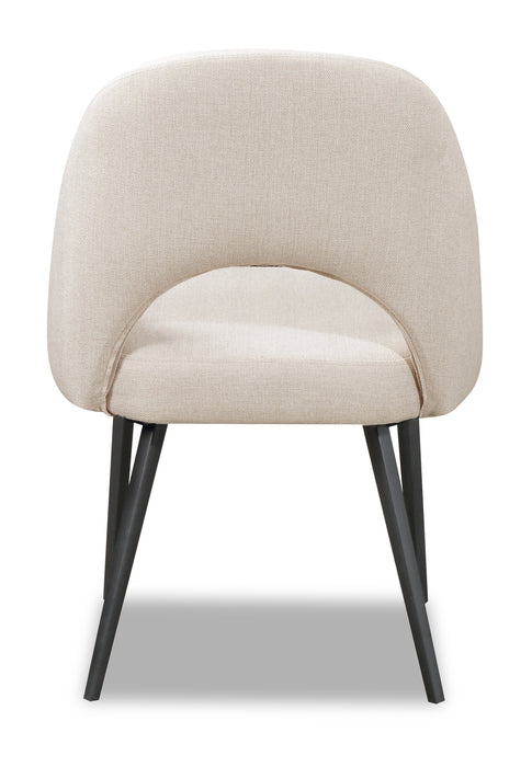 Elijah Dining Chair with Linen-Look Fabric, Metal - Taupe