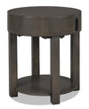 Elroy 20\" Rustic Round End Table with Storage and Shelf - Brown and Grey Wood