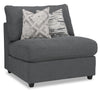 Scott Living Evolve Modular 39.5\" Linen-Look Fabric Armless Chair with Feather Down Cushions - Charcoal Grey