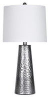 26\" Vintage Hammered Metal Table Lamp