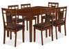 Aran 7pc Dining Set with Table & 6 Chairs, 60\"W - Brown