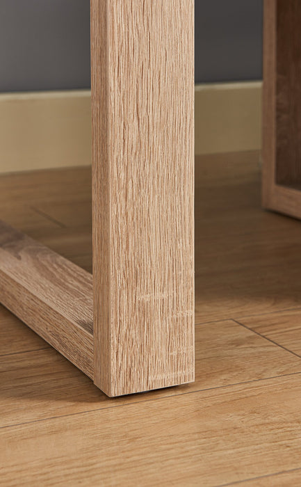 Izaac 22\" Modern End Table with Shelf - White and Brown