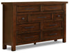 Sonoma Bedroom 9-Drawer Dresser, 62\"W x 42\"H - Mango Brown