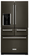 KitchenAid 36\" 24 Cu. Ft. Multi Door French-Door Refrigerator - Black Stainless Steel - KRMF706EBS