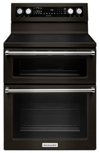 KitchenAid 6.7 Cu. Ft. Electric Range with Self-Clean and Double Oven - Black Stainless Steel with P…