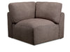 Kort & Co. Lotus Modular 40\" Chenille Fabric Corner Chair with Feather Down Cushions - Coffee Brown