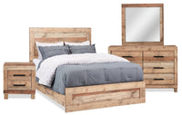Mojave 6pc Bedroom Set with Bed, Dresser, Mirror & Nightstand, Rustic, Brown - King Size