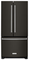 KitchenAid 33\" 22 Cu. Ft. French-Door Refrigerator - Black Stainless Steel with PrintShield™ Finish - KRFF302EBS