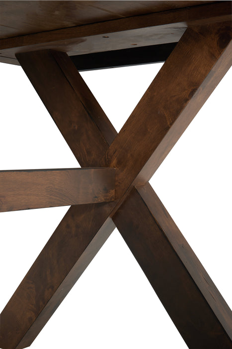 Plum Dining Table, Wood, Live-Edge Look, 70.75\"W- Nutmeg Brown