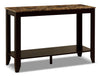 Roma 44\" Rustic Sofa Table with Shelf - Cappucino Marble Look