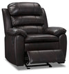 Adam 34.45\" Brown Leather-Look Fabric Glider Reclining Chair